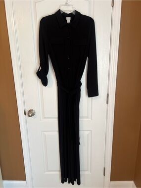 Chico's Black Maxi Jumpsuit with Waist Tie